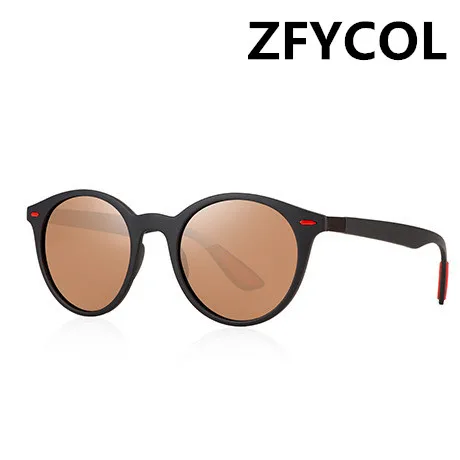 ZFYCOL поляризационные солнцезащитные очки для мужчин круглые классические