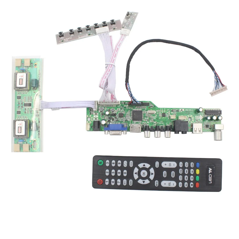 

M6V5 ЖК-дисплей ТВ плата контроллера с ТВ AV VGA Аудио USB HDMI порт подключения типа c: совместим для 17 дюймов ЖК-дисплей панель 1280X1024 CLAA170ES01E LM170E03-TLGD
