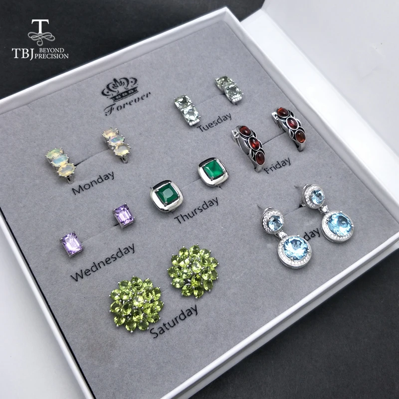 TBJ 2019 натуральный драгоценный камень 925 серебряные ювелирные изделия серьги на