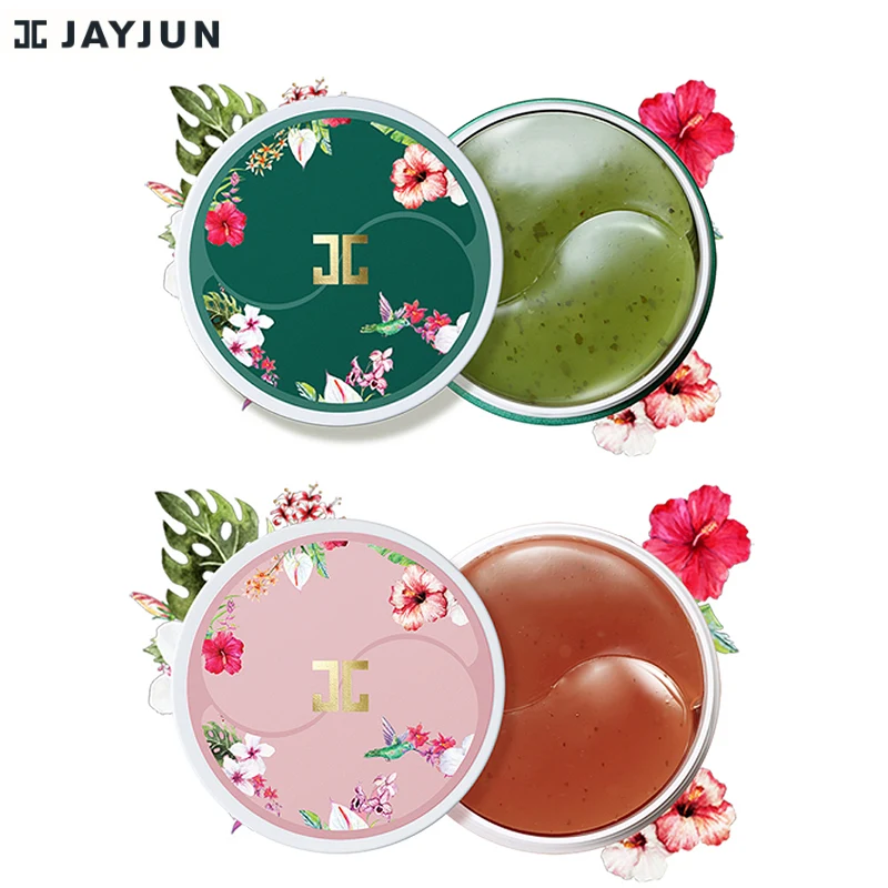 JAYJUN green tea/гидрогелевая маска для глаз Roselle, маска для глаз против морщин, удаляет контуры, темные круги, осветляет 60 шт