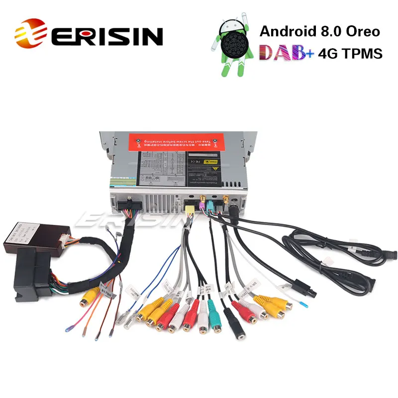 Erisin ES7496B 9 &quotAndroid 8 0 Автомобиль DAB + gps Navi BT OBD 4G система контроля давления в шинах DTV IN