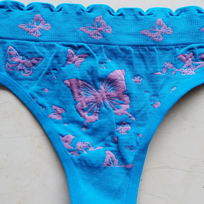 Сексуальные женские с принтом бабочки Active нижнее белье кружевные трусы