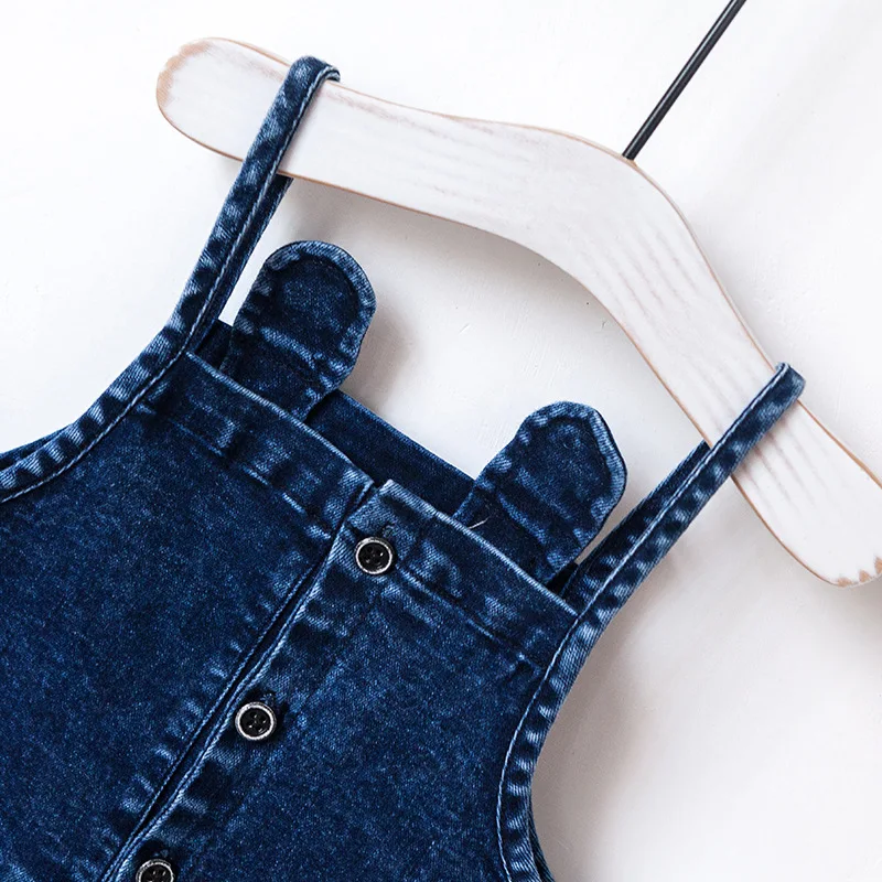 

GEMTOT 2017 autumn new small children's clothing explosion section lapel cotton t-shirt+cowboy Belt pants 2pce for 0-2Y baby k1