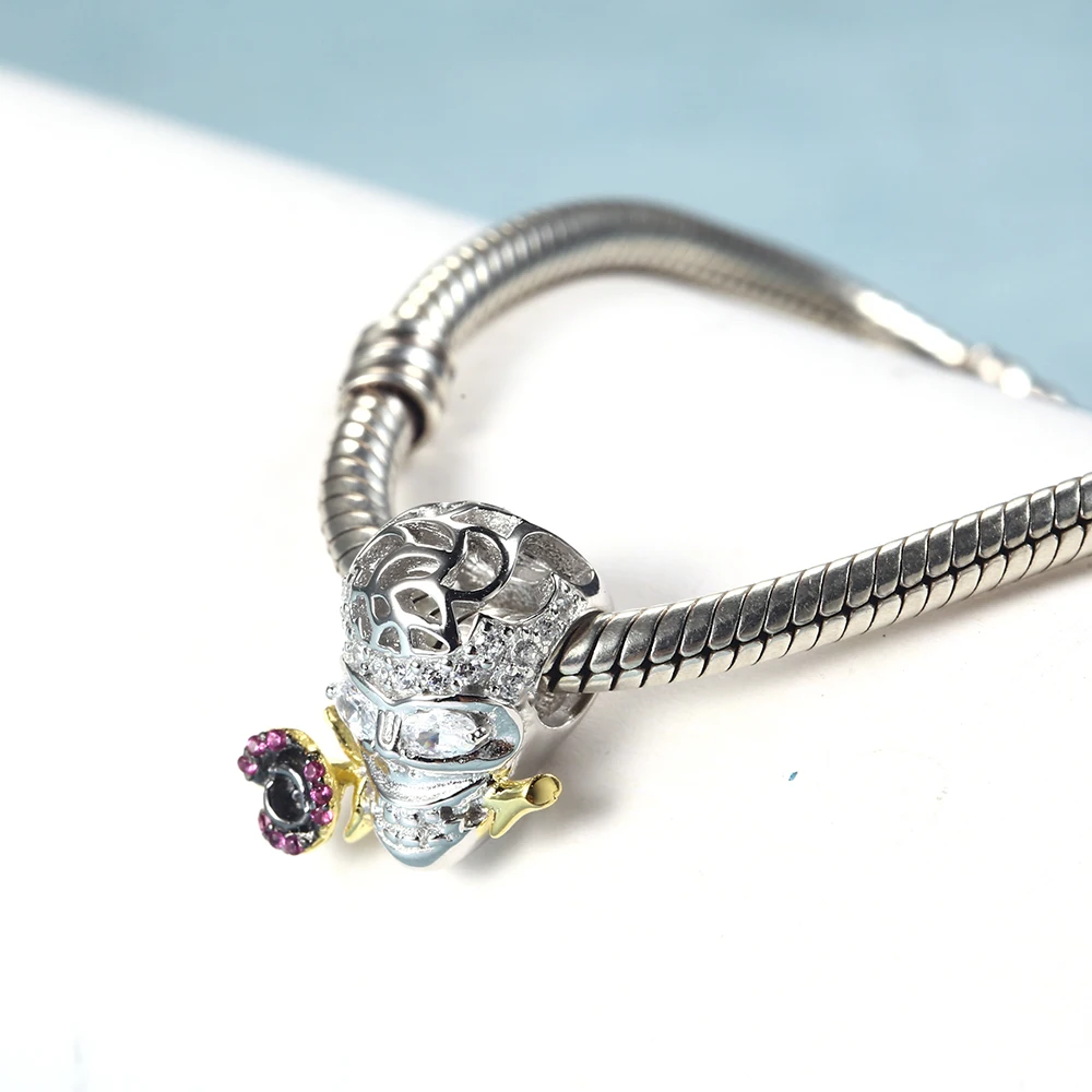 Бусины в виде черепа, подвески, подходят для браслетов Pandora,, серебро 925, бусины, Настоящее серебро 925 пробы, Подвески, сделай сам, изготовление ювелирных изделий