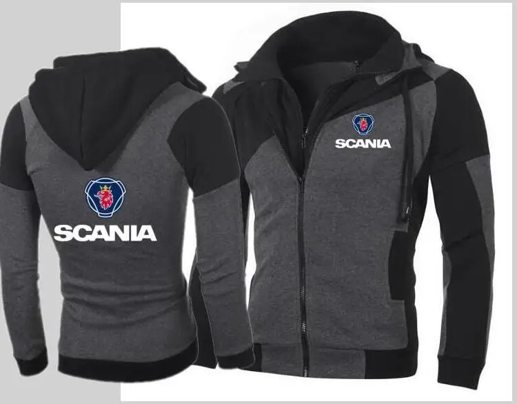 Новый SCANIA Толстовка автомобиль личность Цвет двойной молнии кардиган с