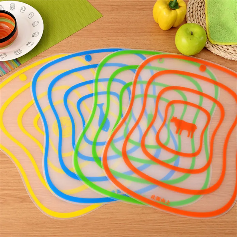 4 шт./компл. кухонные Нескользящие Пластиковые Разделочные доски Блоки гибкие
