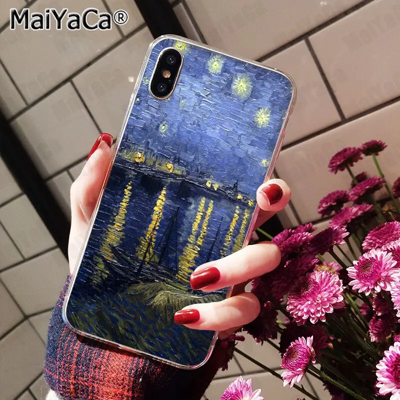 7 Чехол MaiYaCa для iphone 11 pro X 5S XR SE 8 plus 6 7 8 6s plus, чехол с изображением солнца Ван Гога, цветов, палитры, чехол XS MAX - Цвет: 7