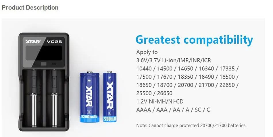 XTAR VC2 VC2S VC4 VC4S красочные VA ЖК-дисплей Экран с эффектом приближения c зарядкой Micro-USB Питание Портативный относится к 3,6 V/3,7 V литий-ионный Тип/IMR/INR/ICR 18650 26650