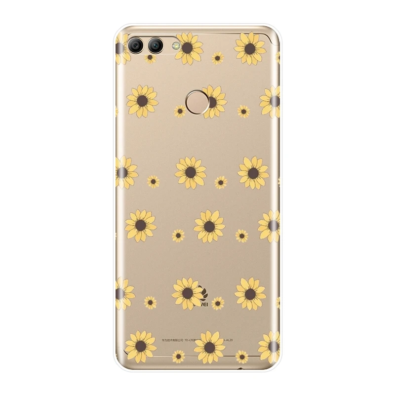Для huawei Y3 Y5 Y6 II Y7 Pro Чехол для Телефона силиконовый Подсолнечник цветок мягкий