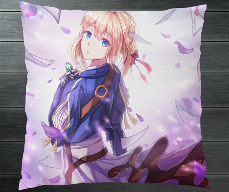 Двухсторонние наволочки аниме фиолетовый Evergarden 40x40 см наволочка для подушки
