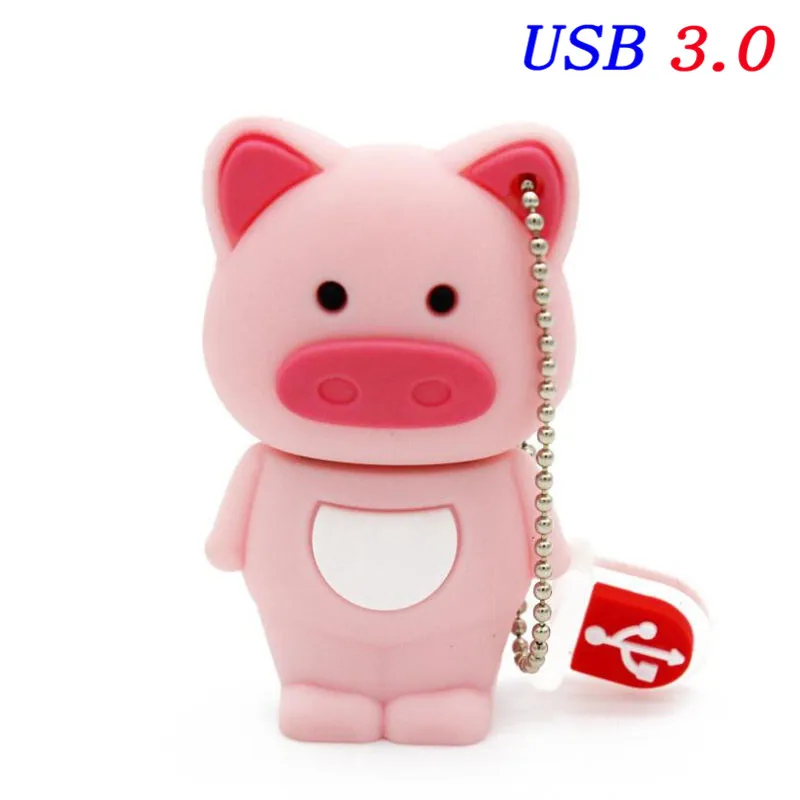 USB 3.0 JASTER USB 3,0,, Подлинная Флешка с животными, 4 ГБ, 8 ГБ, 16 ГБ, 32 ГБ, 64 ГБ, карта памяти, Флеш накопитель, USB флеш-накопитель с милой Свинкой из мультфильма - Цвет: USB 3.0
