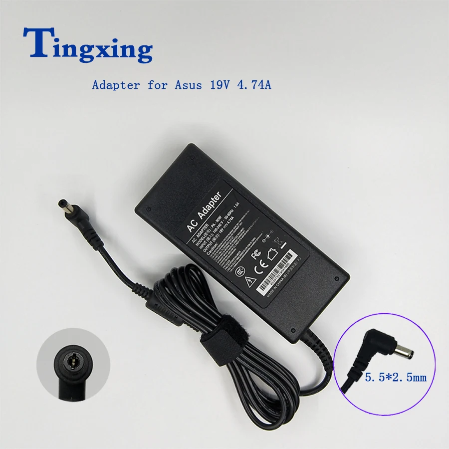 

19V 4.74A 90w 5.5mm *2.5mm Laptop AC Power Adapter Charger For Asus A8 F8 X81 A43S A55V K550 V450 X450 K53 F88 A41 A45 K45 Y581