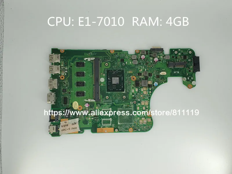

yourui For ASUS Original Laptop Motherboard X555DG X555YA Mainboard REV 2.0 E1-7010 CPU 4GB RAM Tested working
