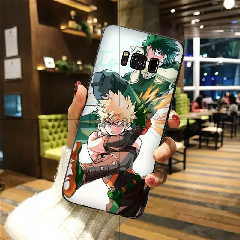 Ruicaica My Hero Academia Luxury Soft Rubber Black Phone Case For GALAXY s7 edge s8 plus s9 s6 | Мобильные телефоны и