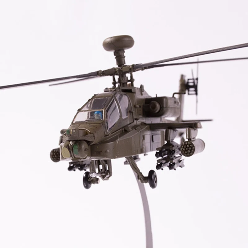 

Prenoy Military Alloy Airplane Model Fighter AH-64D US Carrier Apache Armed Helicopter Diecast Scale Model Toys Stand Craft 1:72