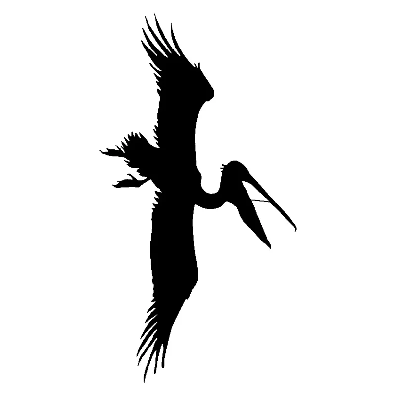 

8.8cm*16.5cm Flying Pelican Bird Animal Vinyl Car Sticker Motorcycle Black/Silver S3-5521