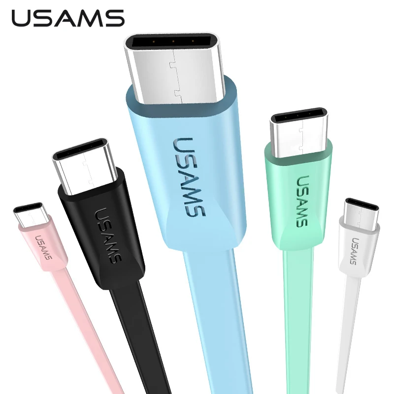 Кабель USAMS Type C для Samsung Galaxy Note 9 S9 S8 2.4A кабель быстрой зарядки c USB передачи данных
