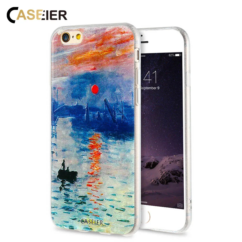 Чехлы CASEIER для Samsung Galaxy S6 чехлы с рельефным рисунком IPhone 5S SE 6 6s Plus 7 Sunrise Impression