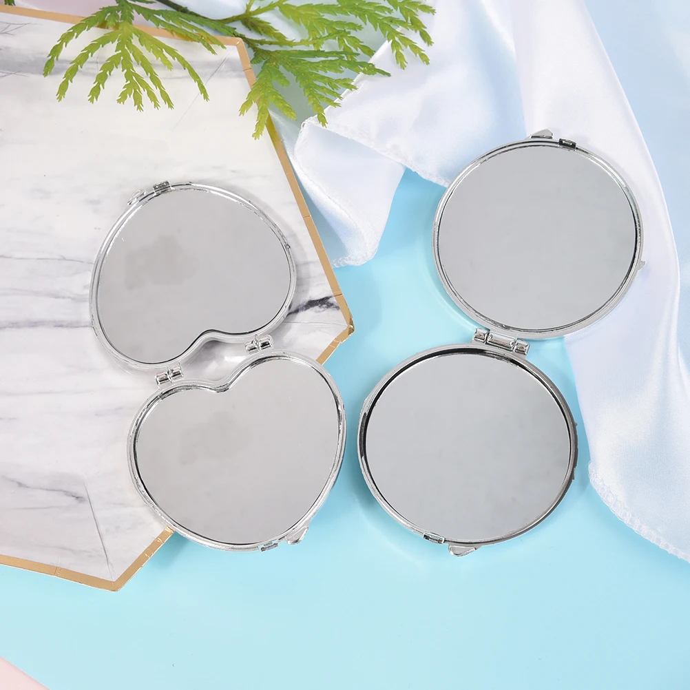 Heart Shaped Design Mini Pocket Fodable Double Sided Round Mirror Makeup Cosmetic Compact Mirrors Random | Красота и здоровье