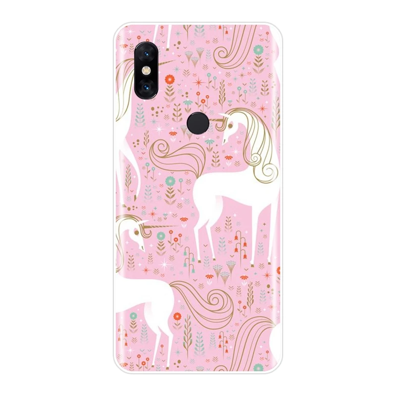 Розовый милый чехол с единорогом Kawaii Girl для Xiaomi Mi Max 1 2 3 мягкий силиконовый Note Mix 2S