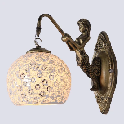 Средиземноморский абажур из стекла Тиффани настенные лампы 110 220 в E27 держатель