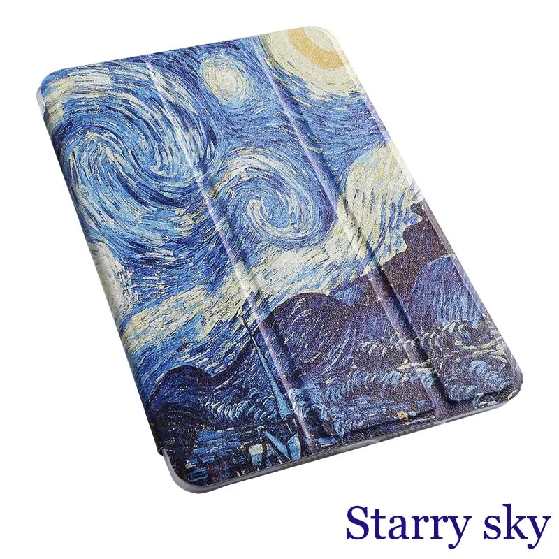 Starry sky QIJUN чехол для планшета С Откидывающейся Крышкой для Apple ipad Air 9,7 живопись Смарт Пробуждение сна fundas fold Стенд чехол для Air1 A1474/1475/1476 - Цвет: Starry sky