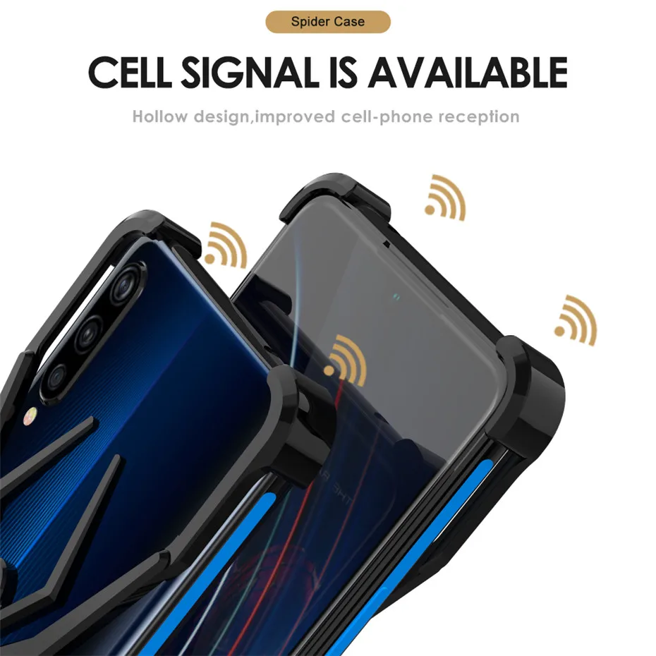 R-JUST For VIVO IQOO Luxury Spider Aluminum Metal Bumper Case Cool Shockproof Protective Cover Coque iQOO |