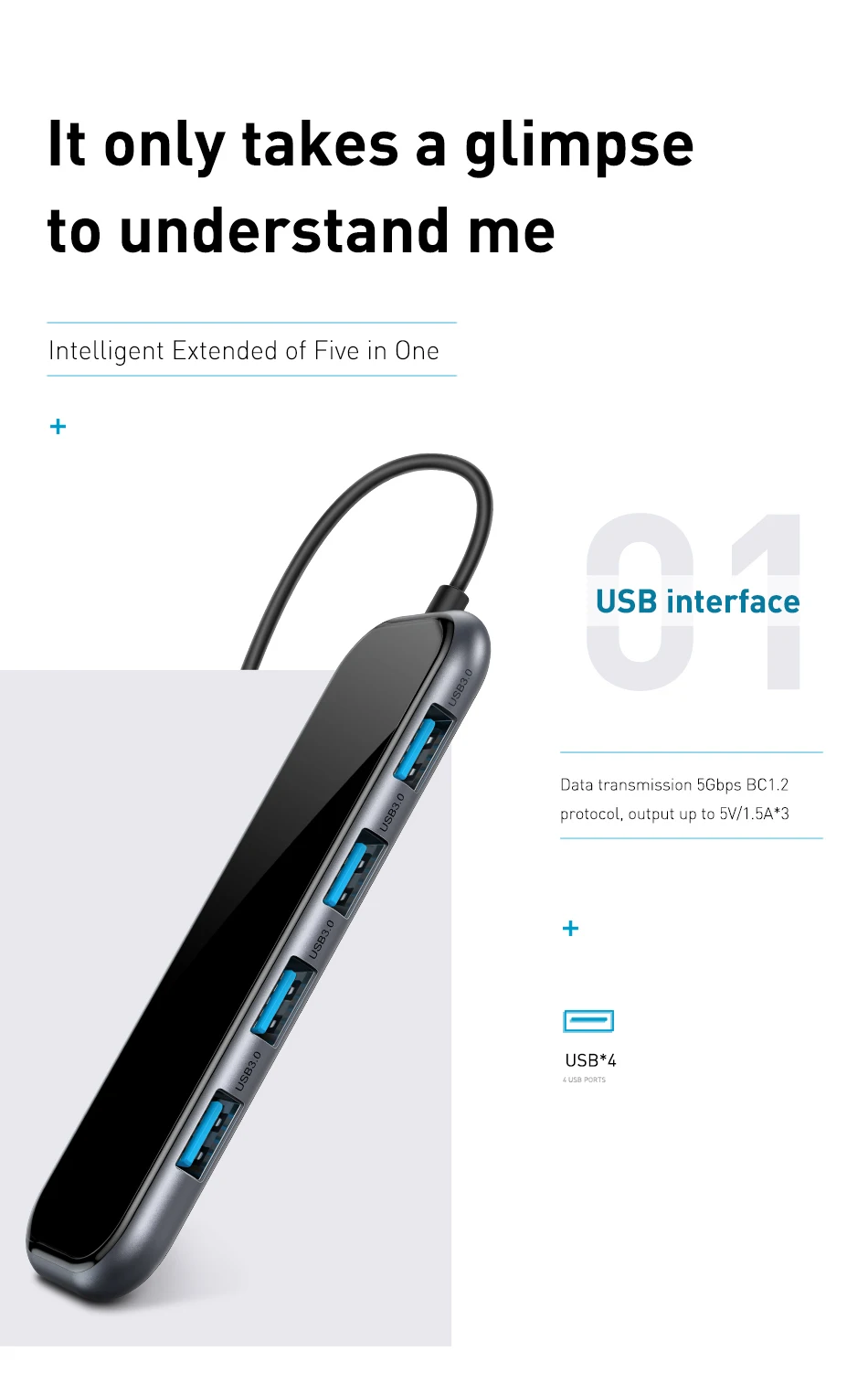 Baseus концентратор USB Type C к HDMI RJ45 Мульти USB 3,0 адаптер питания для MacBook Pro Air iWatch док-станция 3 порта USB-C usb-хаб разветвитель