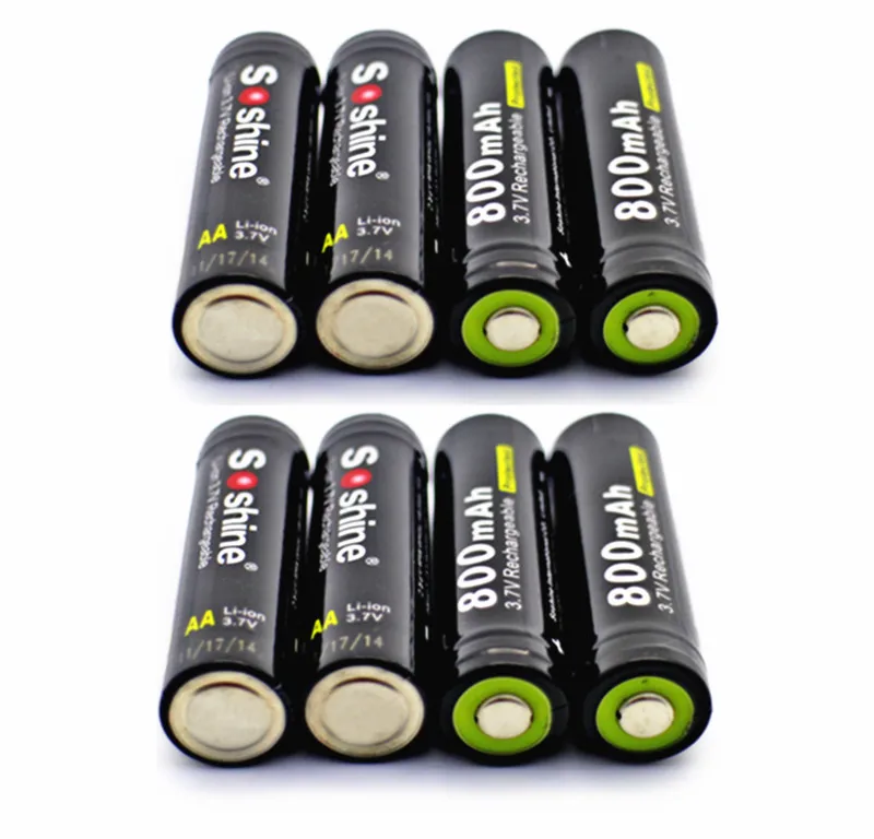 8 шт Горячая Распродажа Soshine 800mAh AA 14500 батарея 3 7 V Li Ion Reachargeale защищена|14500 battery|battery