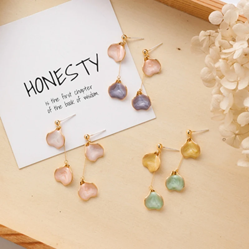 Женские длинные висячие серьги корейский стиль японский дизайн