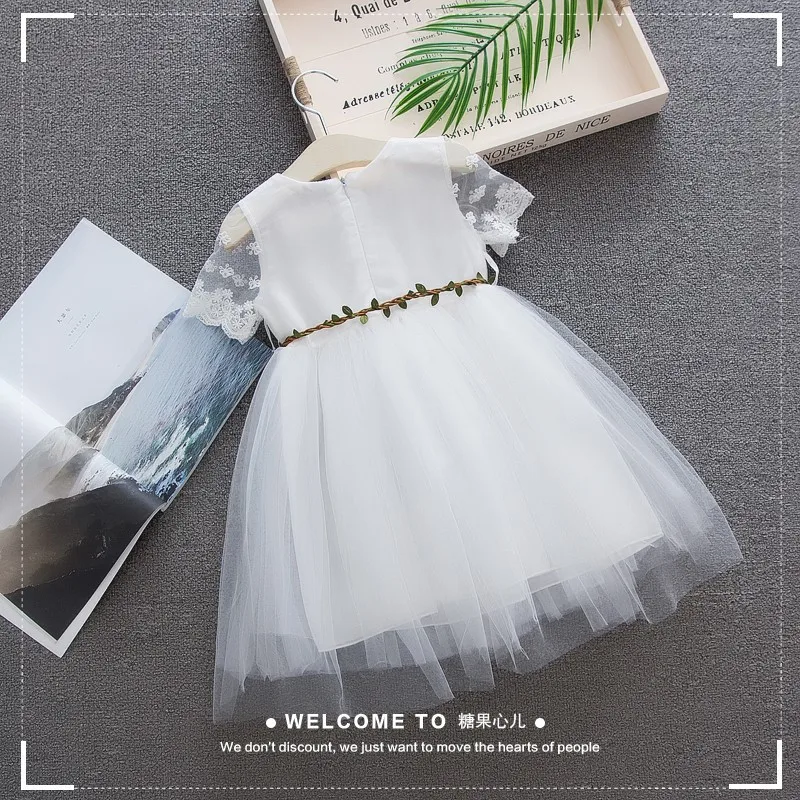 NIU D.DAN Princess Baby Girl White Dress Lace vestidos Enfant Robe Fille Elegant Toddler Ball Gown Clothing | Детская одежда и