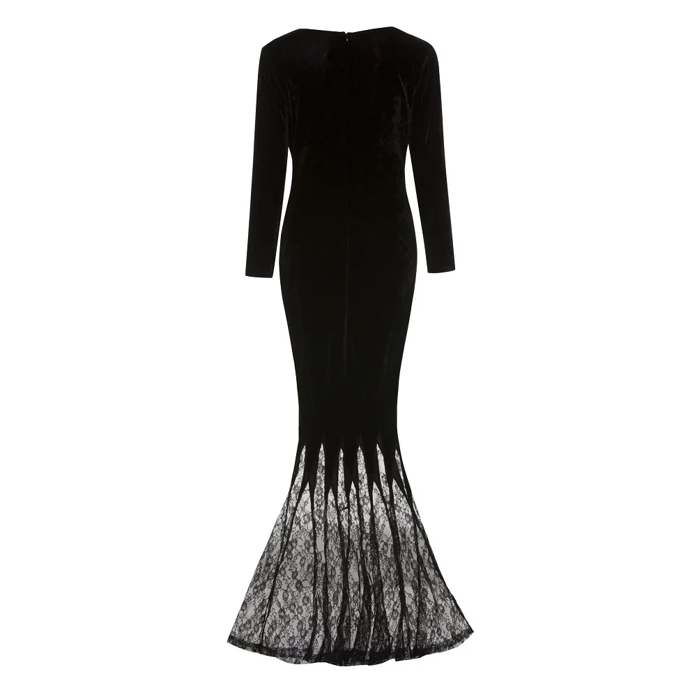 Rosetic Готический стиль Харадзюку длинное осеннее платье макси глубокий v образный