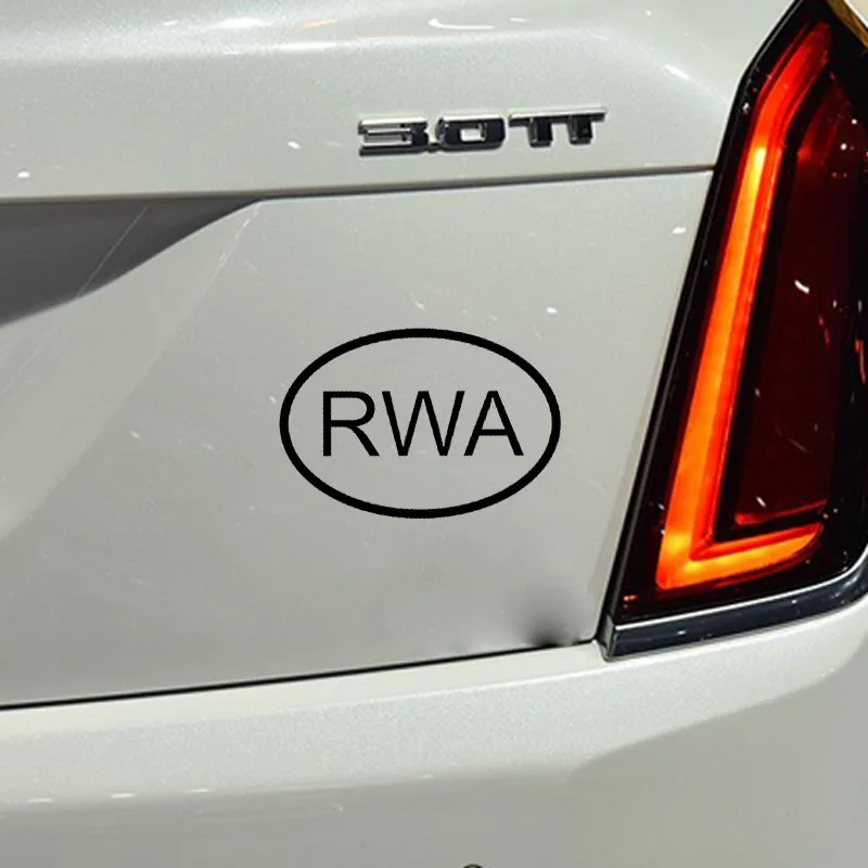YJZT 13 8 см * 9 4 RWA RWANDA код страны овальная виниловая наклейка на автомобиль черный