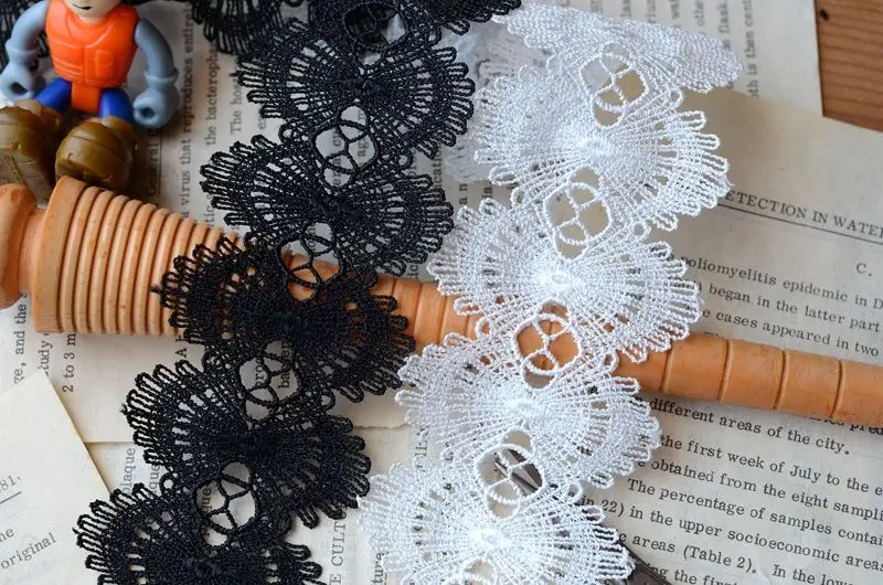 Lace accessories Black white bilateral garment water soluble lace 5 cm wide all post free | Дом и сад