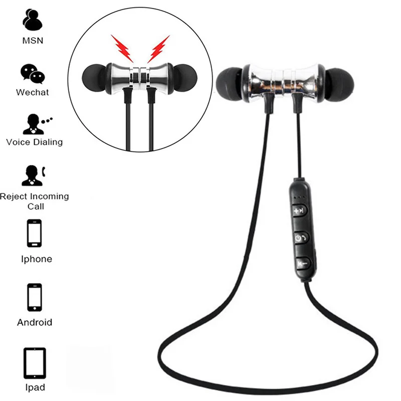 Магнитная Bluetooth 4 2 Беспроводная стерео гарнитура наушники для спорта