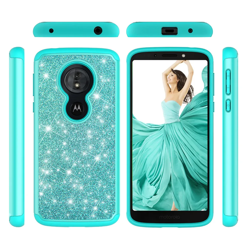 Блестящий чехол для Motorola Moto G6 Play TPU Bling Rhinestone защитный телефона ударопрочный