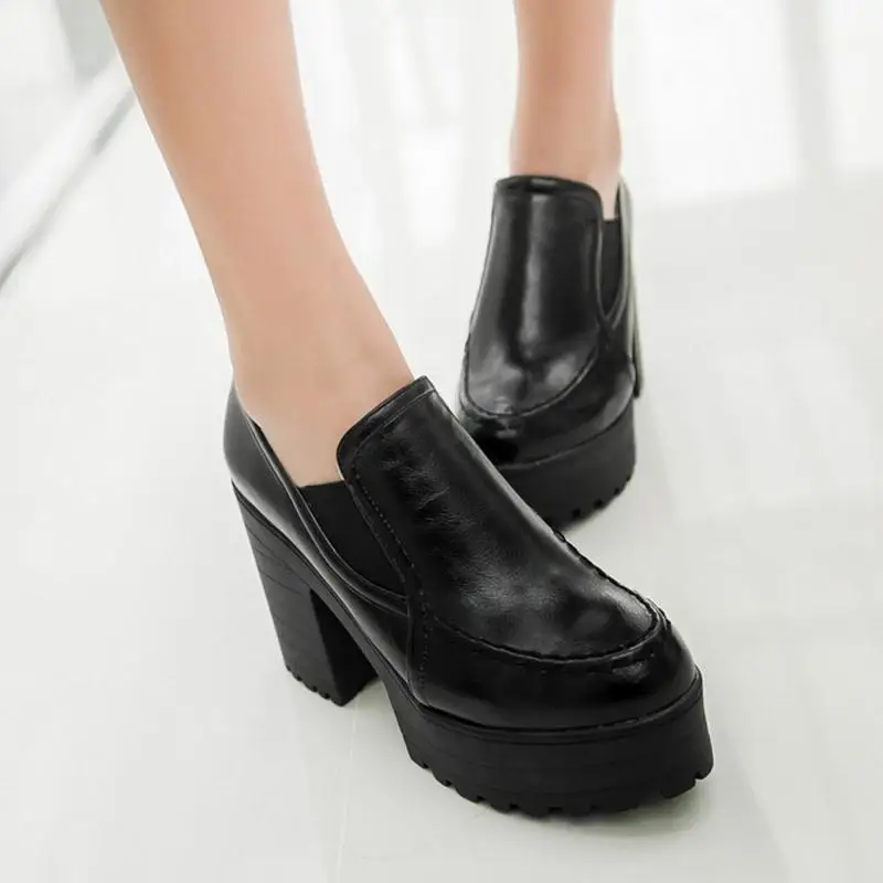 FITWEE/размеры 34-43; Женские базовые туфли-лодочки; модная обувь на платформе и высоком каблуке; Женская Офисная Повседневная обувь; стиль обуви