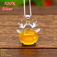 s925 sterling silver color pendant empty bracket inlaid gem beeswax amber pendant blank 1012mm