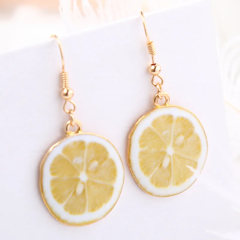 Милые серьги подвески для женщин металлические с изображением клубники киви