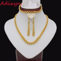 adixyn ethiopian necklaceearringsbracelet for women gold colorcopper jewelry set africandubaimexiconigeria gifts