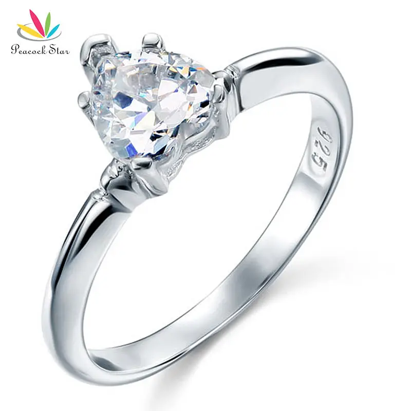 

Peacock Star 1.5 Carat Heart Cut Wedding Anniversary Engagement Sterling Solid 925 Silver Ring Jewelry CFR8034