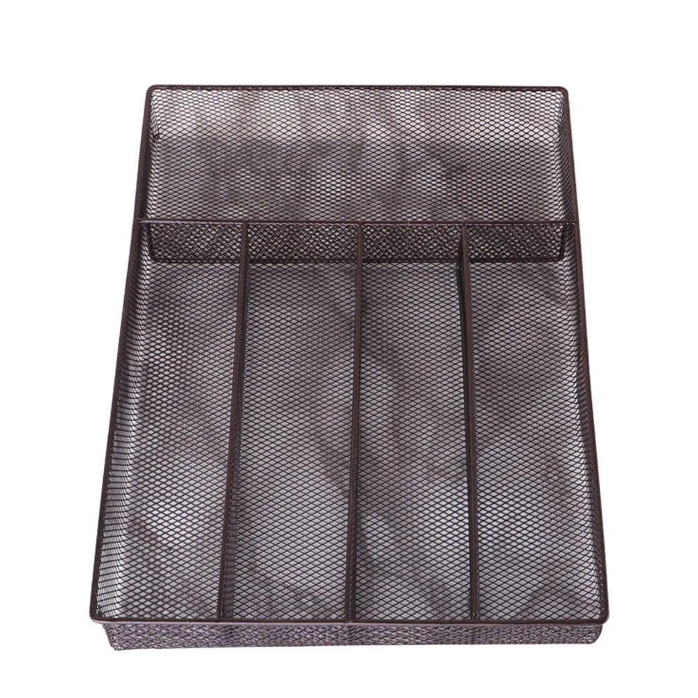 Storage 5 Grids Iron Art Shelf Table Holders Home Organizer Cutlery Tray Drain Flat Drawer Multifunctional Spoon Kitchen | Дом и сад