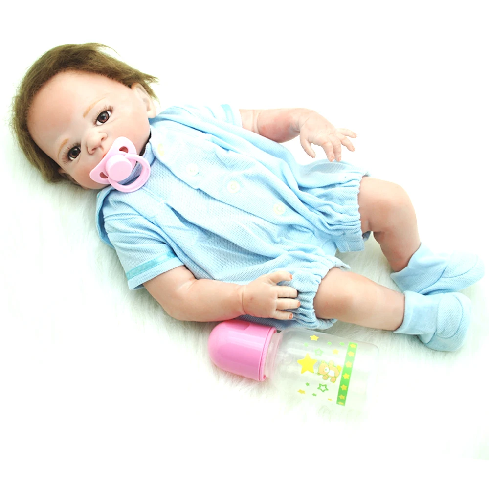 NicoSeeWonder девушка Boneacs 19 дюймов Bebe Reborn куклы младенца полный силикона Реалистичного