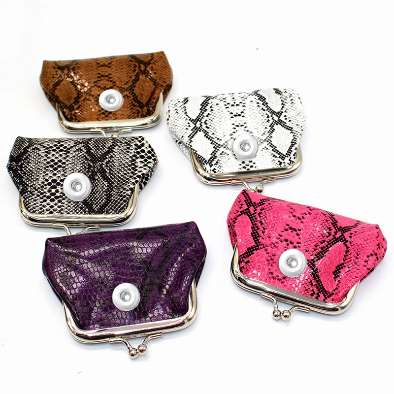 Кошельки змеиная кожа 18 мм на кнопках Ювелирная монета маленькие кошельки сумка
