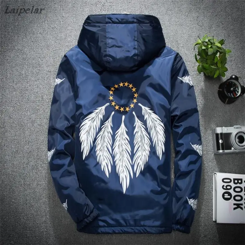 

New Fashion Slim Fit Young Men Hooded Jacket thin Jackets Casual Windbreaker 5 Colors M-7XL Laipelar