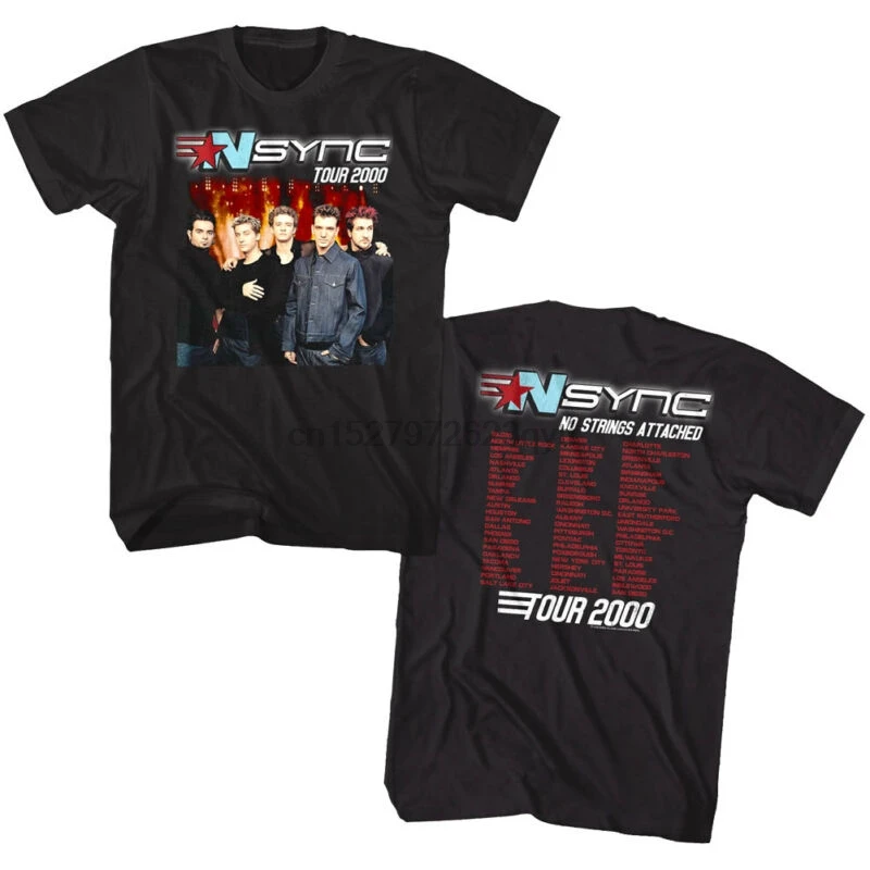 NSYNC Justin Timberlake No Strings Attached Album Tour 2000 Mens T Shirt Pop | Мужская одежда