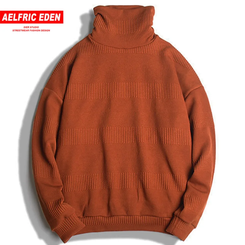 Мужской трикотажный свитер Aelfric Eden однотонный теплый водолазка в японском стиле