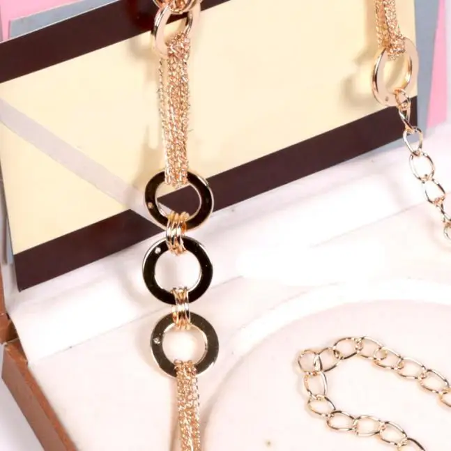 Модный металлический пояс с цепочкой для талии Позолоченный Пояс украшения