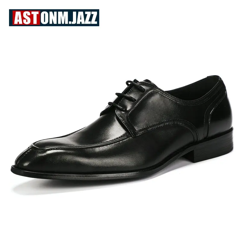 Men's Casual Shoe Business Mens Genuine Leather Shoes Men Big Size 45 Oxford For Lace Up Brogues Formal | Обувь