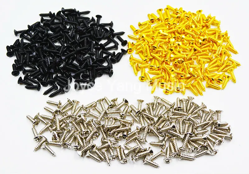 

Niko Pack of 50pcs Chrome/Black/Gold Guitar Pickguard Mounting Screws 3*12mm For ST/TL LP/SG Electric Guitar Bass